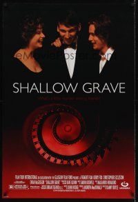 7x568 SHALLOW GRAVE DS 1sh '95 cool image of Ewan McGregor & Kerry Fox, directed by Danny Boyle!