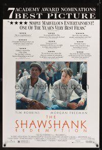 7x569 SHAWSHANK REDEMPTION DS 1sh '95 Tim Robbins, Morgan Freeman, written by Stephen King!