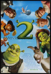7x577 SHREK 2 int'l DS 1sh '04 Mike Myers, Eddie Murphy, computer animated fairy tale characters!