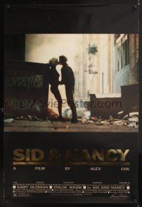 7x580 SID & NANCY foil 1sh '86 Gary Oldman & Chloe Webb, punk rock classic directed by Alex Cox!
