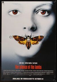 7x581 SILENCE OF THE LAMBS 2-sided video 1sh '90 great images of Jodie Foster, Anthony Hopkins!
