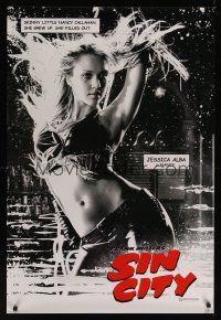 7x585 SIN CITY teaser DS 1sh '05 graphic novel by Frank Miller, sexy Jessica Alba!