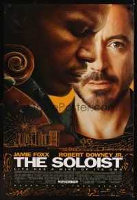 7x595 SOLOIST advance DS 1sh '09 extreme close-ups of Jamie Foxx, Robert Downey Jr.!