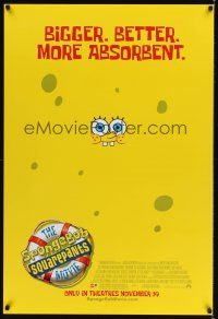 7x604 SPONGEBOB SQUAREPANTS MOVIE advance DS 1sh '04 great poster image of Spongebob!