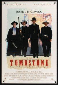 7x657 TOMBSTONE DS 1sh '93 Kurt Russell as Wyatt Earp, Val Kilmer as Doc Holliday!