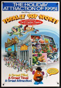 7x659 TOTALLY TOY STORY DS 1sh '95 cool artwork of Toy Story funhouse!