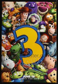 7x667 TOY STORY 3 advance DS 1sh '10 Disney & Pixar, great image of Woody, Buzz & cast!