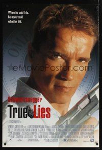 7x673 TRUE LIES style B DS 1sh '94 Arnold Schwarzenegger, directed by James Cameron!