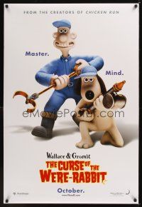 7x697 WALLACE & GROMIT: THE CURSE OF THE WERE-RABBIT teaser DS 1sh '05 wacky English claymation!