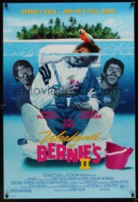 7x707 WEEKEND AT BERNIE'S 2 DS 1sh '93 wacky image of Bernie underwater, Jonathan Silverman!