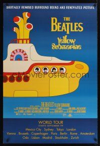 7x743 YELLOW SUBMARINE advance DS 1sh R1999 psychedelic art of Beatles John, Paul, Ringo & George!