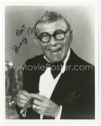 7y055 GEORGE BURNS signed 8x10 REPRO still '80s in tuxedo smiling really big holding a cigar!