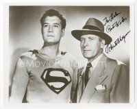 7y078 ROBERT SHAYNE signed 8x10 REPRO still '80s as Henderson with George Reeves as Superman!