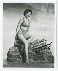 7y079 RUTH TERRY signed 8x10 REPRO still '80s full-length sexy portrait wearing bathing suit!