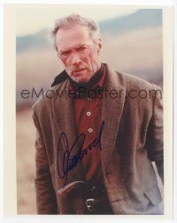 7y047 CLINT EASTWOOD signed color 8x10 REPRO still '90s wonderful close up from Unforgiven!