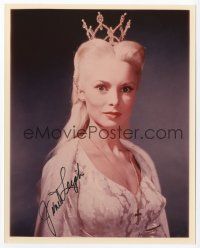 7y059 JANET LEIGH signed color 8x10 REPRO still '90s head & shoulders portrait wearing crown!