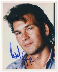 7y075 PATRICK SWAYZE signed color 8x10 REPRO still '03 great youthful close up of the actor!