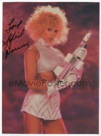 7y038 SYBIL DANNING signed color magazine page '90s great portrait in sexy sci-fi costume!