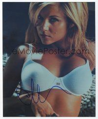 7y084 TIFFANI THIESSEN signed color 8x10 REPRO still '00s in her underwear with blonde hair!