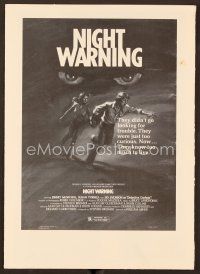 7y304 BUTCHER, BAKER, NIGHTMARE MAKER pressbook '82 William Asher, creepy horror art, Night Warning!