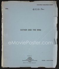 7y096 ESTHER & THE KING revised European shooting script Jun 29, 1960, screenplay by Walsh & Elkins