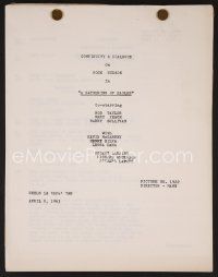 7y100 GATHERING OF EAGLES continuity & dialogue script April 5, 1963, screenplay by Robert Pirosh!