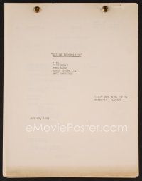 7y108 INSIDE INFORMATION continuity & dialogue script May 23, 1939, screenplay by Alex Gottlieb!