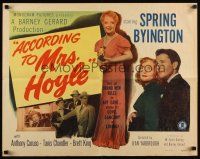 7z214 ACCORDING TO MRS HOYLE red title 1/2sh '51 full-length Spring Byington has brand new rules!