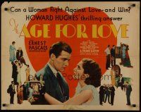 7z223 AGE FOR LOVE 1/2sh '31 early Howard Hughes, Billie Dove, from Pascal's novel!