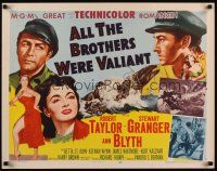 7z225 ALL THE BROTHERS WERE VALIANT style A 1/2sh '53 Robert Taylor, Stewart Granger!