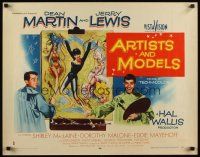 7z237 ARTISTS & MODELS style B 1/2sh '55 Dean Martin & Jerry Lewis painting sexy Shirley MacLaine!