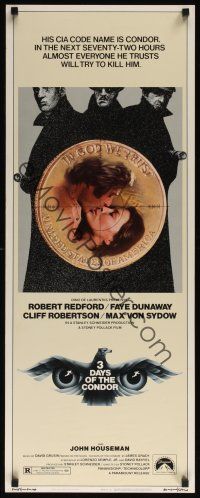 8a006 3 DAYS OF THE CONDOR insert '75 secret agent Robert Redford & Faye Dunaway!