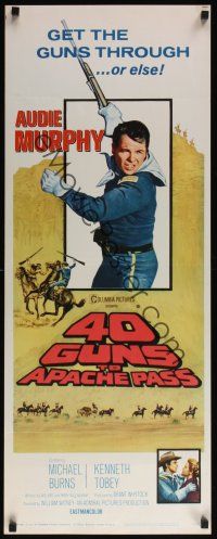 8a008 40 GUNS TO APACHE PASS insert '67 Audie Murphy has to get the guns through... or else!