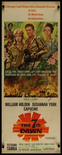 8a011 7th DAWN insert '64 Howard Terpning art of William Holden, sexy Susannah York & Capucine!
