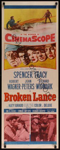 8a087 BROKEN LANCE insert '54 Spencer Tracy, Robert Wagner, Jean Peters, Richard Widmark!