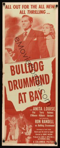 8a090 BULLDOG DRUMMOND AT BAY insert '47 Anita Louise, introducing Ron Randell in the title role!
