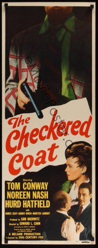 8a115 CHECKERED COAT insert '48 Tom Conway, Noreen Nash, cool crime image!
