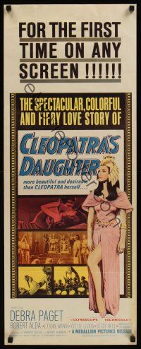 8a123 CLEOPATRA'S DAUGHTER insert '63 Il Sepolcro dei re, sexy Debra Paget!