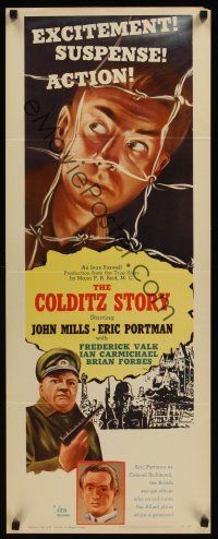 8a126 COLDITZ STORY insert '56 John Mills, Eric Portman, escape from an 'escape-proof' castle!