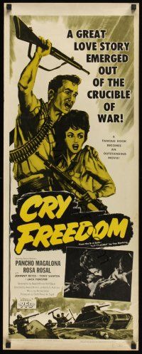 8a143 CRY FREEDOM insert '61 a great love story emerged out of the crucible of World War II!