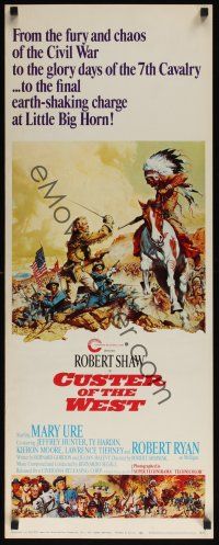 8a145 CUSTER OF THE WEST insert '68 art of Robert Shaw vs Indians at the Battle of Little Big Horn
