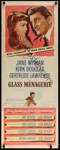 8a258 GLASS MENAGERIE insert '50 Jane Wyman thinks she loves Kirk Douglas, Tennessee Williams!