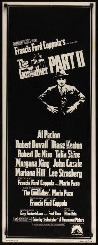 8a265 GODFATHER PART II insert '74 Al Pacino in Francis Ford Coppola classic crime sequel!