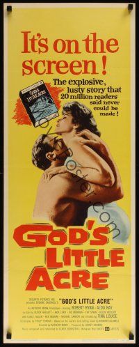 8a263 GOD'S LITTLE ACRE insert '58 Aldo Ray embraces sexy Tina Louise!