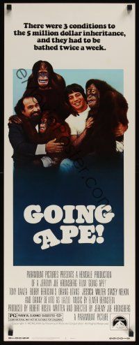 8a266 GOING APE insert '81 great image of Tony Danza & Danny DeVito with orangutans!