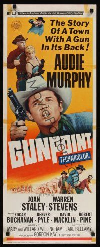 8a286 GUNPOINT insert '66 Audie Murphy in the story of a town with a gun in its back!