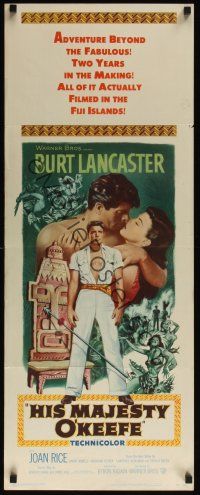 8a304 HIS MAJESTY O'KEEFE insert '53 Burt Lancaster & sexy Joan Rice in Fiji!
