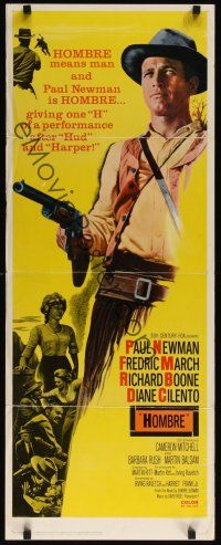 8a306 HOMBRE insert '66 Paul Newman, directed by Martin Ritt, it means man!
