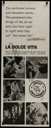 8a353 LA DOLCE VITA insert R66 Federico Fellini, Marcello Mastroianni, sexy Anita Ekberg!