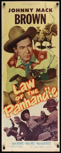 8a361 LAW OF THE PANHANDLE insert '50 Texas cowboy Johnny Mack Brown, Jane Adams & Riley Hill!